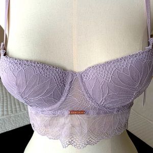 Danskin floral and lace balconette bra size 34a